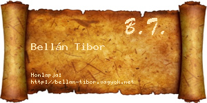 Bellán Tibor névjegykártya